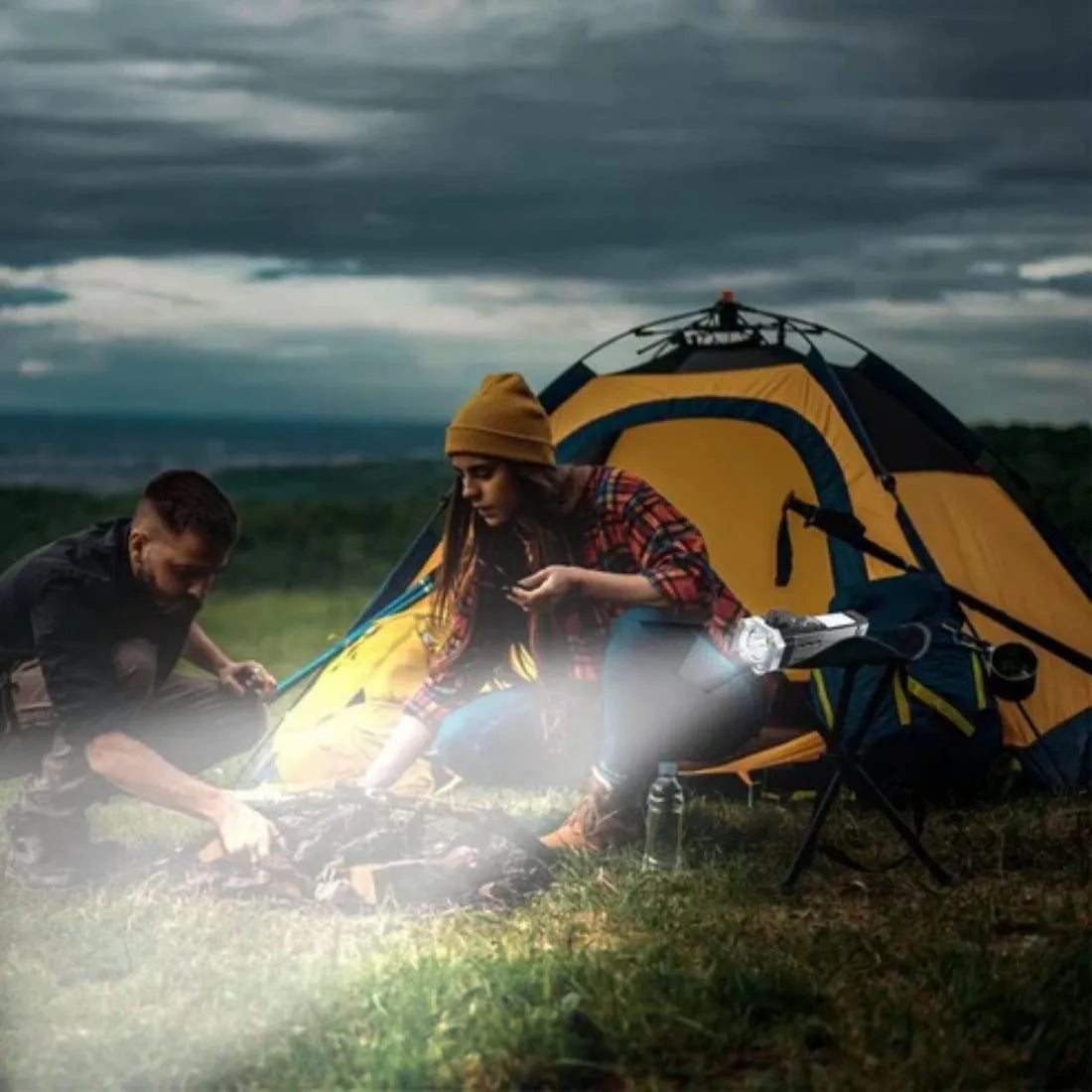 Versatile LED Flashlight with Power Bank, Hammer, and Magnets - Click2kart